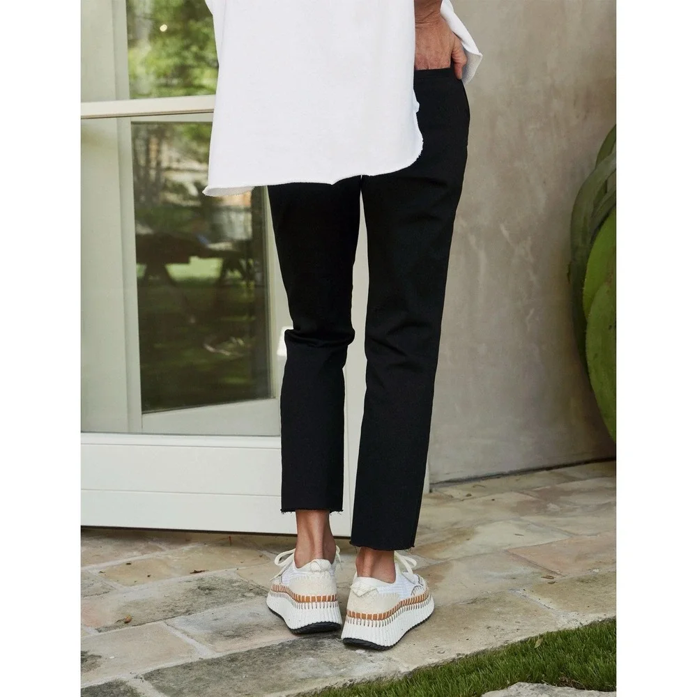 Frank & Eileen Pants Black Wicklow Cropped Raw Hem Women's Classic Preppy Chic 2